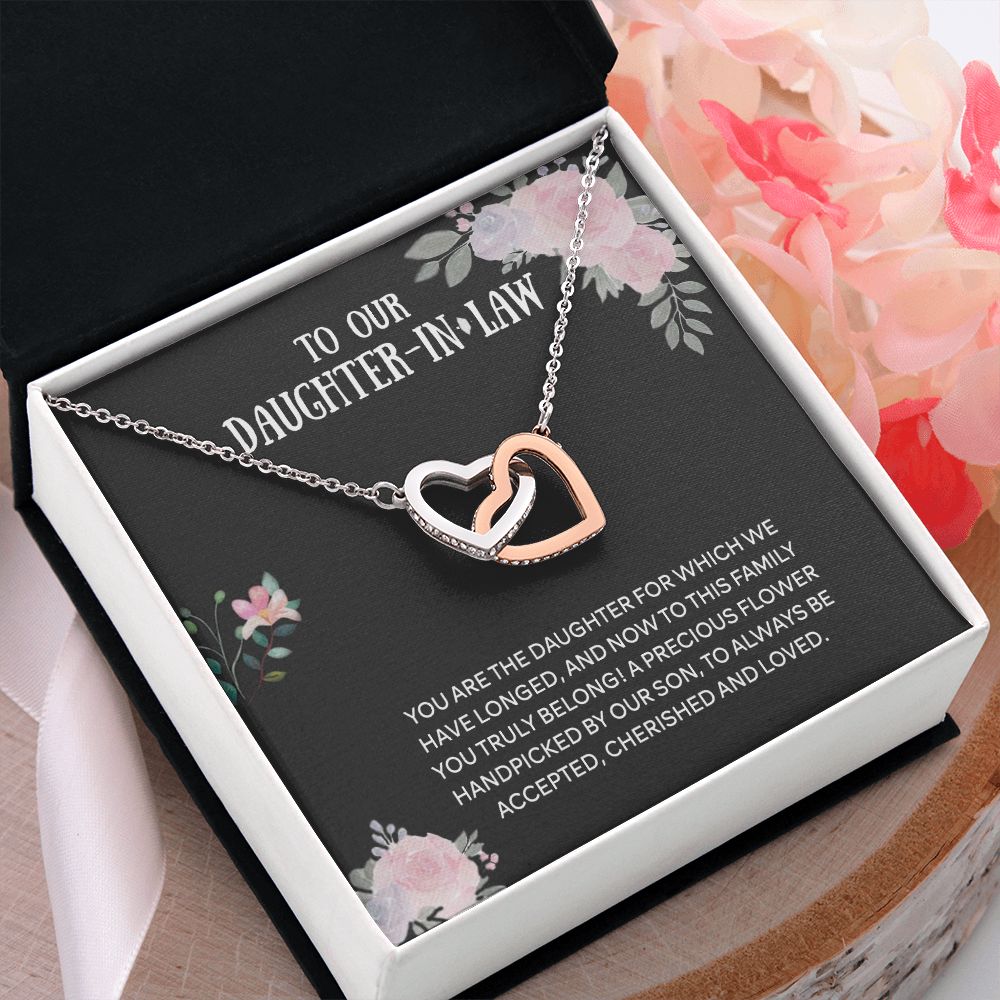 To Our Daughter-in-law Necklace from Mother-in-law Daughter-in-law Birthday Gift Interlocking Hearts Necklace