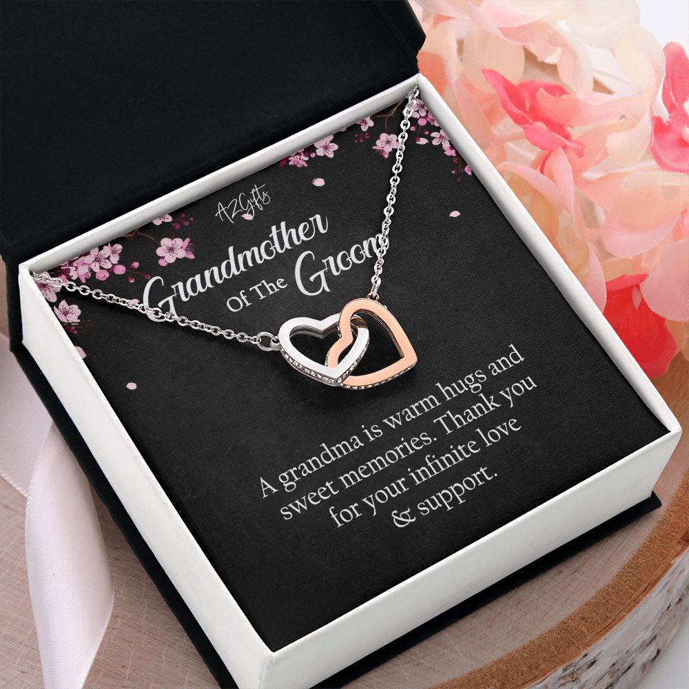 To My Grandmother Necklace, Gift for Grandmother Necklace, Mothers Day Gift For Grandma Nana, Grandma Jewelry From Grandchildren GrandKids , Jewelry Box Gift For Grandma Grandmother Interlocking Hearts Necklace