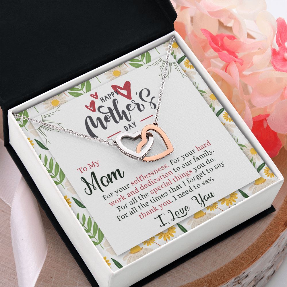 Mom Necklace Gift Best Mother Gifts From Kids  Mommy Gifts Mom Birthday Gift Children Jewelry Set Mother’s Day Gift For Her Interlocking Hearts Necklace