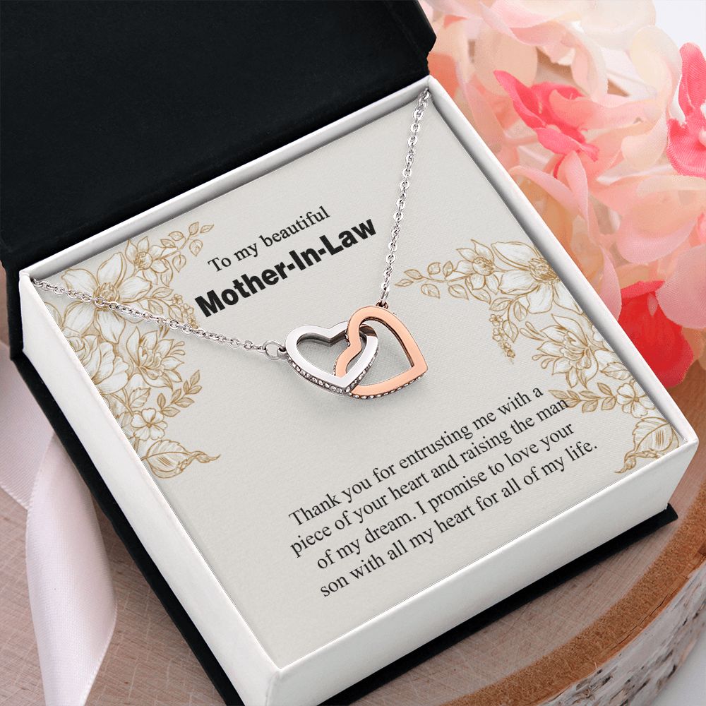 Mother in Law Necklace, Jewelry for Women, Future Mother in Law Gifts from Daughter in Law, Mother of Bride Gifts For Mother in Law, Birthday Gifts For Mother In Law From Daughter In Law14 Interlocking Hearts Necklace