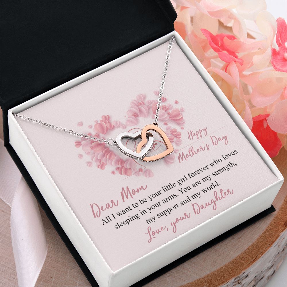Mom Necklace Gifts for Mom from Daughter to Mom Gifts for Mothers Day from Daughter, To My Mom Necklace from Daughter to Mom Birthday Gifts Necklace with Message Card and Gift Box25 Interlocking Hearts Necklace