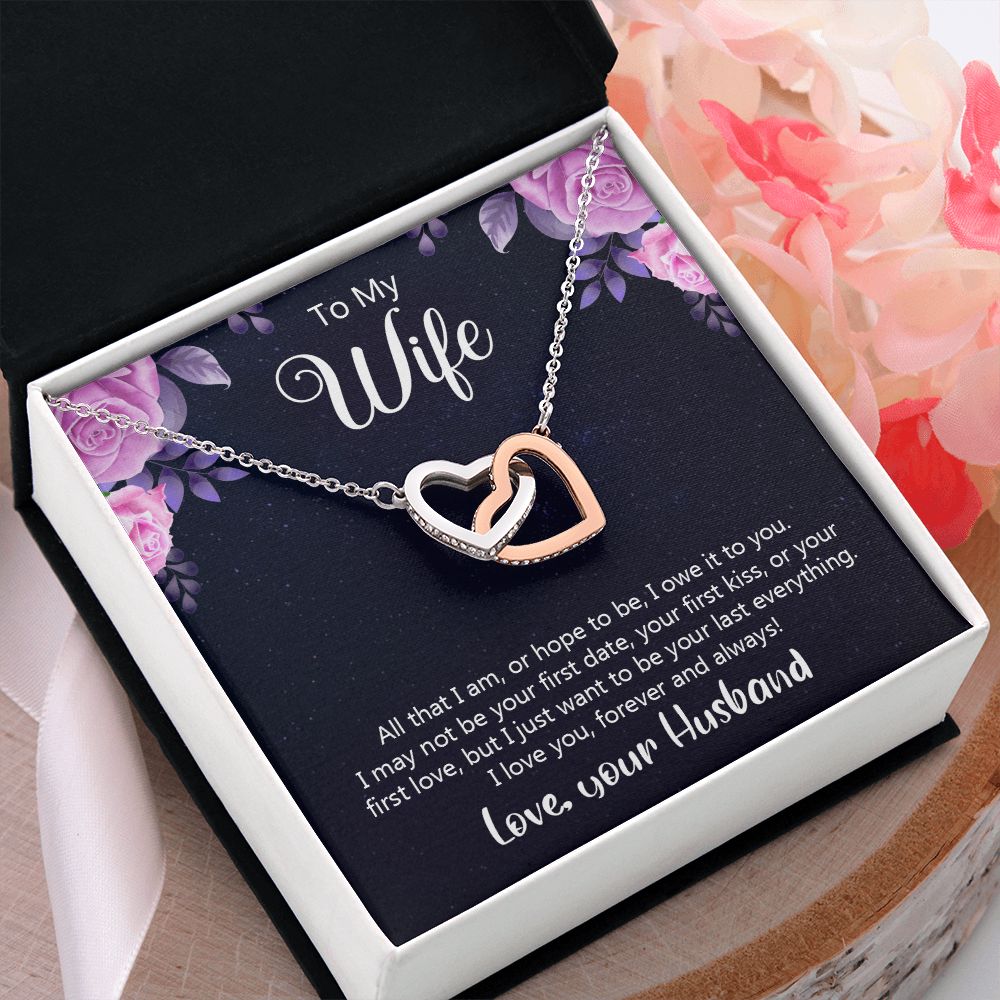 Birthday Gifts For Wife, Necklace Gifts For Wife From Husband, To My Wife Jewelry For Women , To My Wife Necklace  from Husband Wedding Anniversary Present For Wife, Beautiful Wife Jewelry Christmas31 Interlocking Hearts Necklace