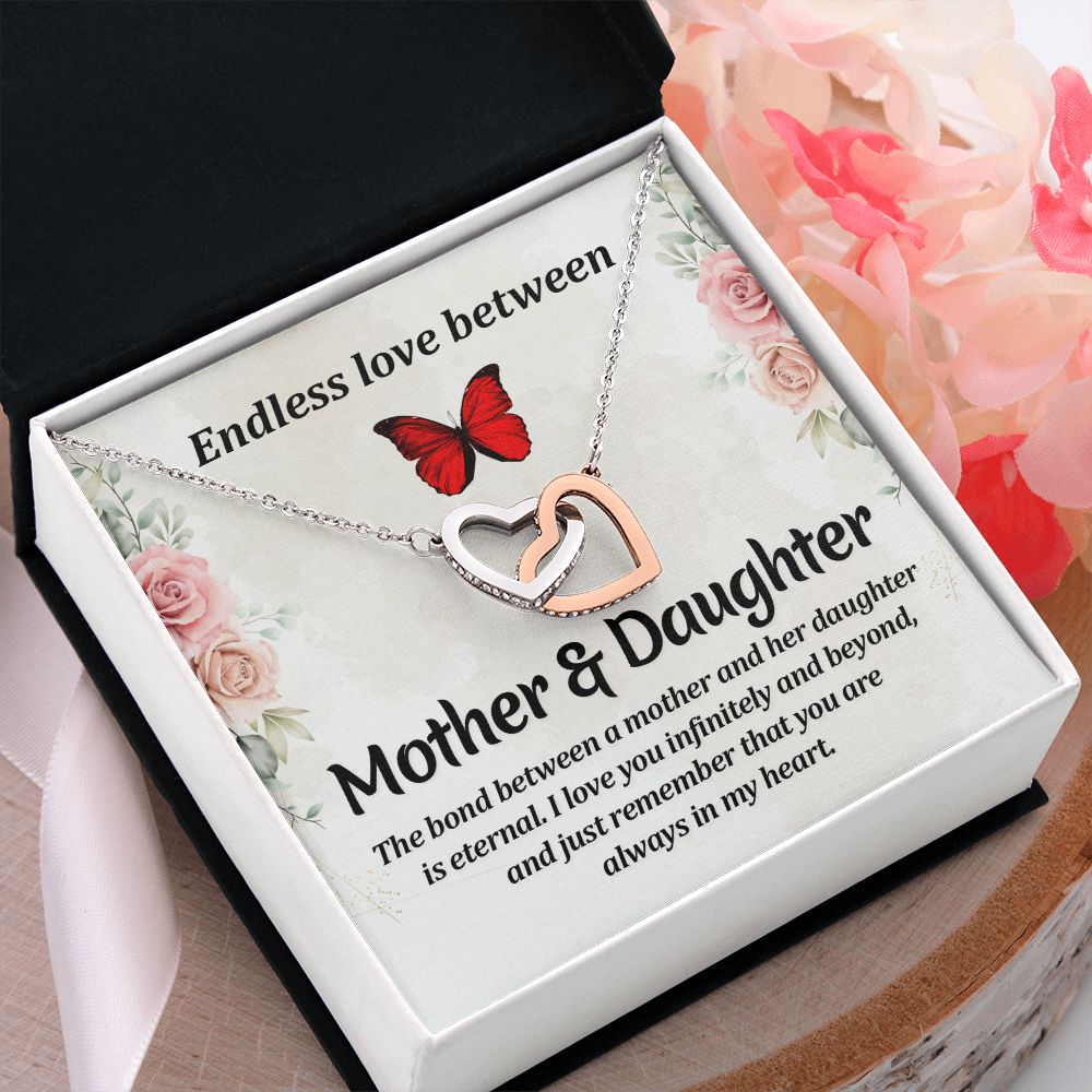 To My Mom Necklace, Gift For Mom, Mother's Day Gift from Daughter, Mom Jewelry Gift for Mothers Day, Birthday Gift for Mother, Moms Gift from Daughter Son, Necklace for Mom Mother 11 Interlocking Hearts Necklace