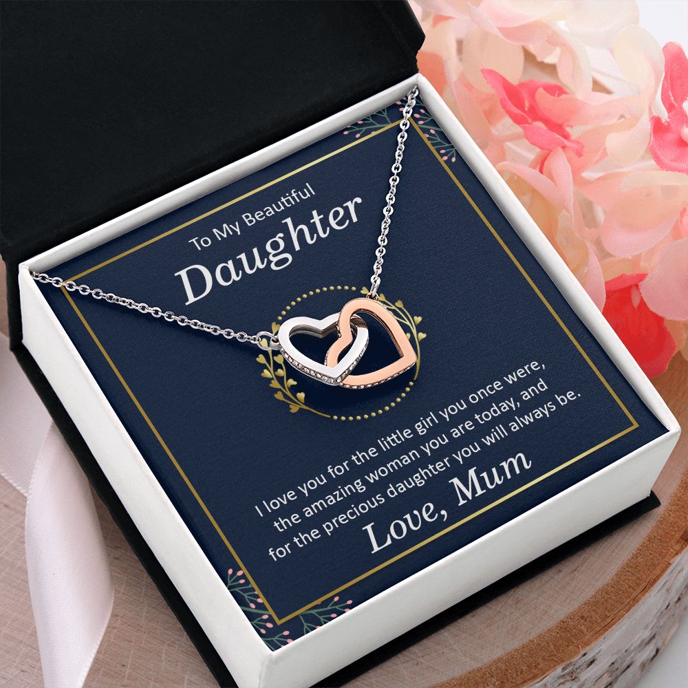 To My Daughter Necklace Gift from Mom, Mother and Daughter Jewelry Necklace for Girls, Mother Daughter Gift Ideas, Jewelry Pendant Necklace