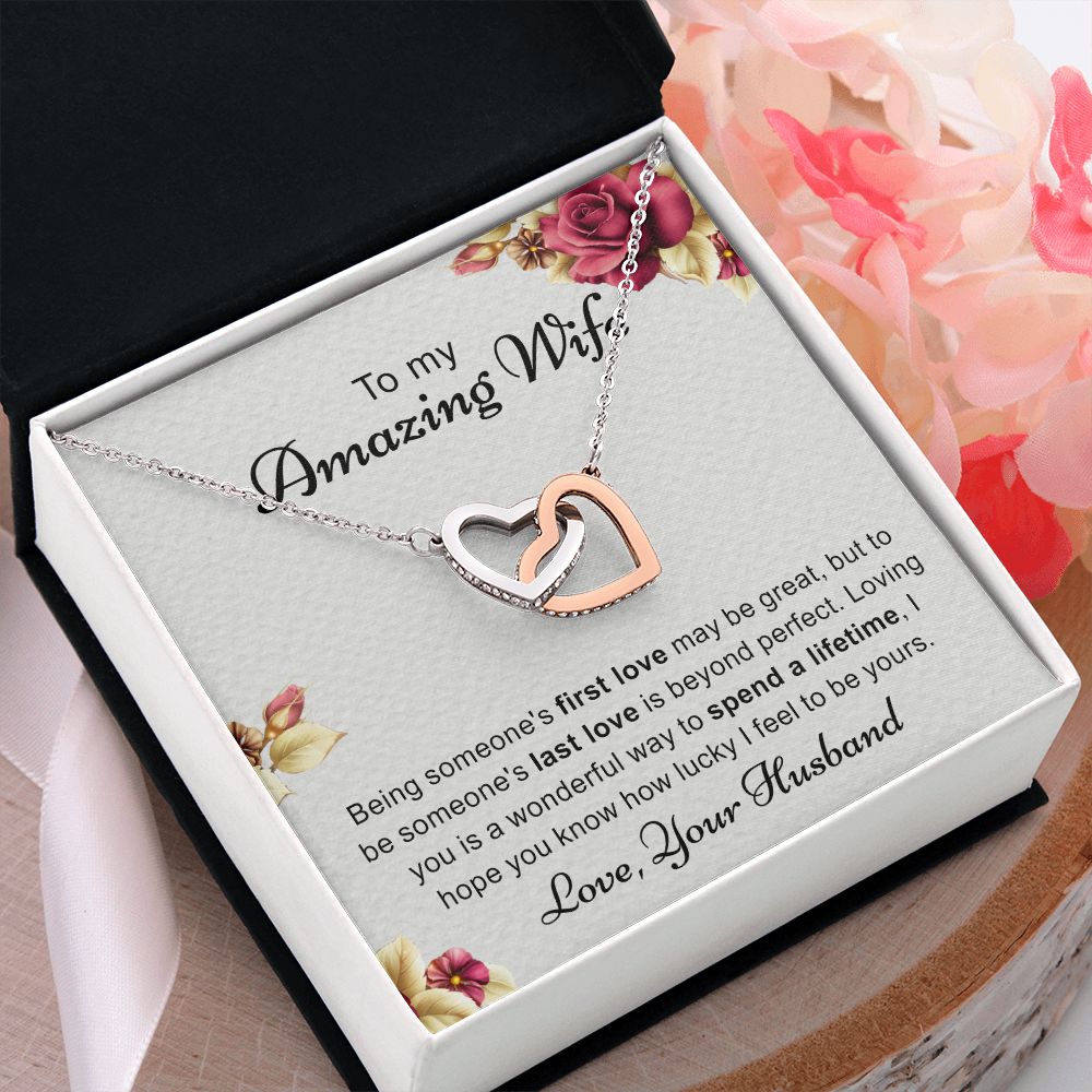 Birthday Gifts For Wife, Necklace Gifts For Wife From Husband, To My Wife Jewelry For Women , To My Wife Necklace  from Husband Wedding Anniversary Present For Wife, Beautiful Wife Jewelry Christmas 6 Interlocking Hearts Necklace