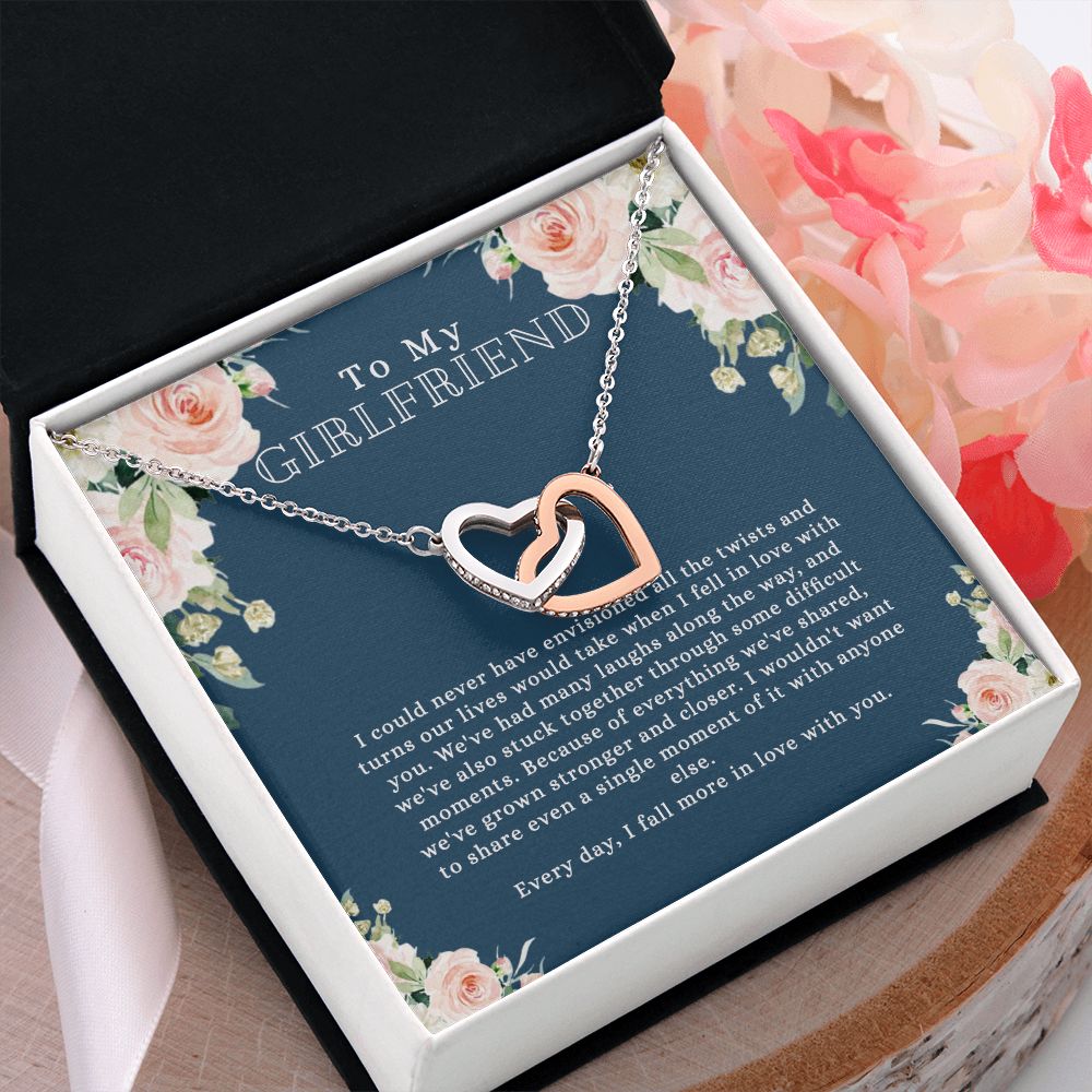 To My Girlfriend Necklace from Boyfriend, Personalized Necklace for Women, Luxury Necklace for Girlfriend, Wedding Anniversary Present For Her, Girlfriend Gift Jewelry Christmas Birthday Gift