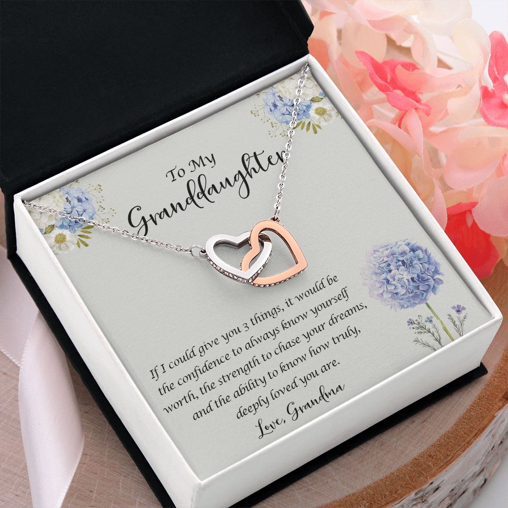 Gifts For Graduate Congrats Senior Gifts from Grandma to Granddaughter Necklace Interlocking Hearts Necklace