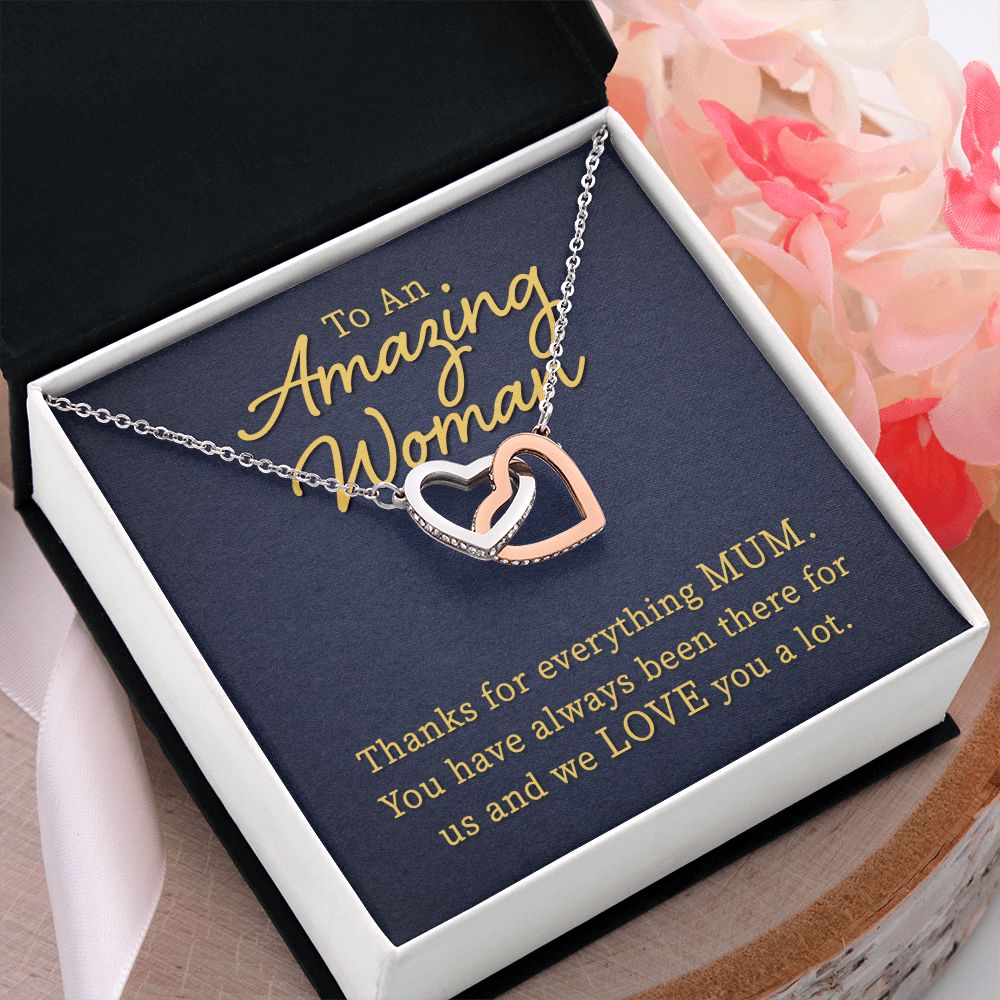 Birthday Gifts For Wife, To My Wife Necklace Gifts For Wife From Husband, To My Wife Jewelry For Women , To My Wife Necklace  from Husband Wedding Anniversary Present For Wife, Wife Jewelry Christmas 3 Interlocking Hearts Necklace
