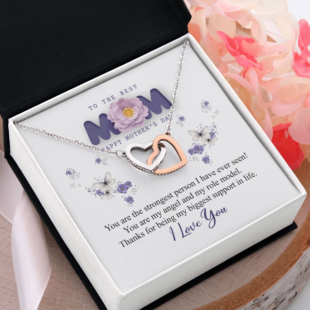 To The Best Mom Necklace, Best Mom Gifts, Mothers Day Gifts, Birthday Gift For Mom Interlocking Hearts Necklace