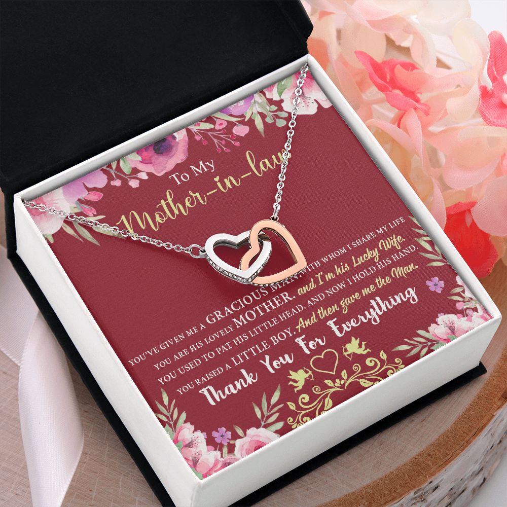 Mother in Law Necklace, Jewelry for Women, Future Mother in Law Gifts from Daughter in Law, Mother of Bride Gifts For Mother in Law, Birthday Gifts For Mother In Law From Daughter In Law7 Interlocking Hearts Necklace