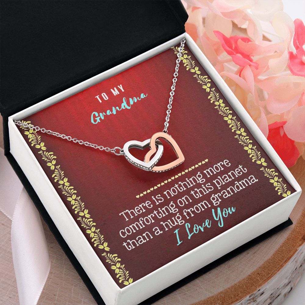 To My Grandma Necklace, Gift for Grandmother Necklace, Mothers Day Gift For Grandma Nana, Grandma Jewelry From Grandchildren GrandKids , Jewelry Box Gift For Grandma Grandmother20 Interlocking Hearts Necklace