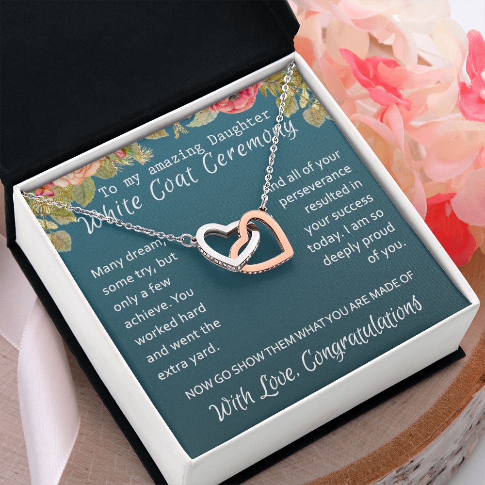 White Coat Ceremony Gift Necklace Medical School Graduation Student Ceremony New Doctor Graduation Gift For Doctor Residency Gifts Necklace For Girl, Pendant For for Her Daughter Sister Interlocking Hearts Necklace