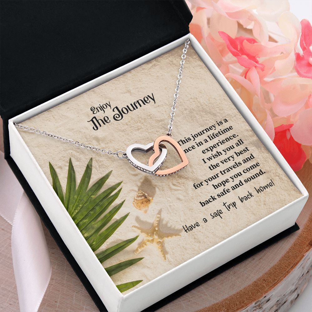 To My Mom Mother Necklace Pendant Gift Enjoy Your Journey By Sanad With Message Card Gift For Mom Interlocking Hearts Necklace