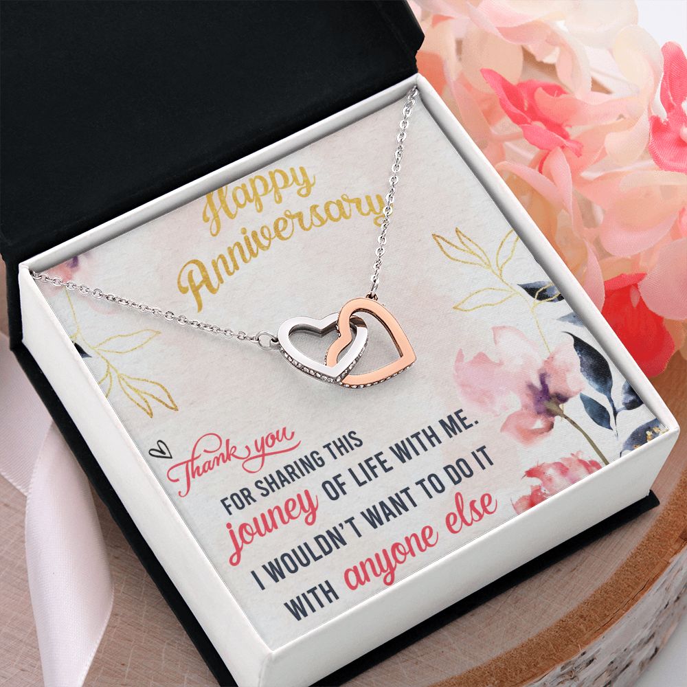 To My Wife Necklace, Wedding Anniversary Jewelry For Women, Necklace For Wife from Husband, Gift For Wife Birthday Gifts From Husband Necklace, Jewelry With Message Card In A Gift Box9 Interlocking Hearts Necklace