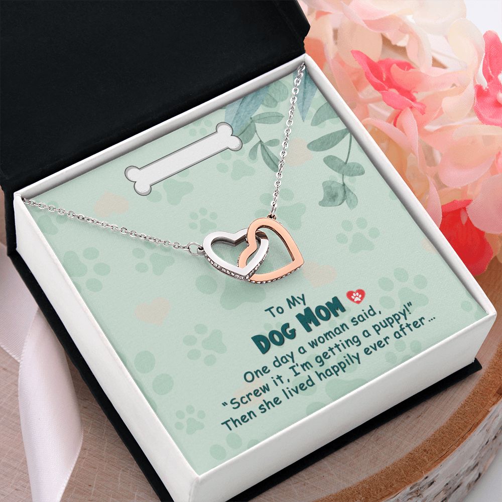 Love Knot Necklace, Dog Mom Gift For Mother's Day, Dog Mom Necklace For Women, Dog Mama Sentimental Gift, Dog Lover Gifts For Her, Unique1 Interlocking Hearts Necklace