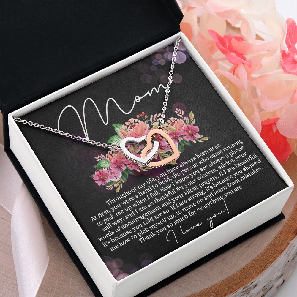 To My Mom Necklace, Mom Gifts, Mom Jewelry Box, Necklace for Mom, Gifts for Mom, Mother's Day Necklace Jewelry Gift For Mom, Birthday Gift For Mom, Thank you Mom Gift Interlocking Hearts Necklace