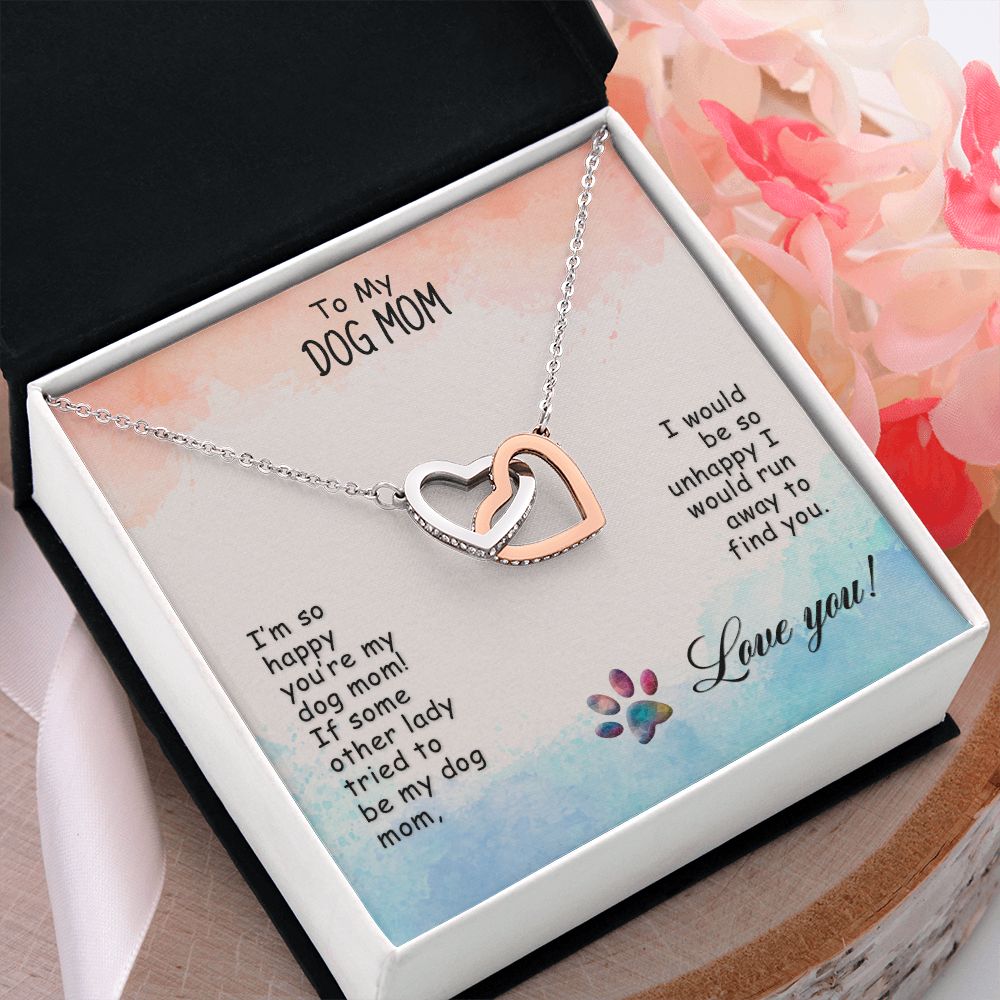 Love Knot Necklace, Dog Mom Gift For Mother's Day, Dog Mom Necklace For Women, Dog Mama Sentimental Gift, Dog Lover Gifts For Her, Unique2 Interlocking Hearts Necklace