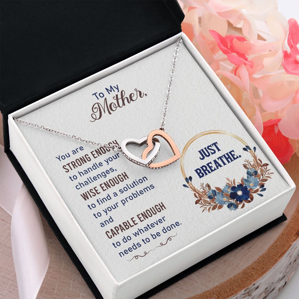 To My Mother Necklace Pendant Gift From Daughter In Law Necklace Strong Enough Gift For To Mom Happy Mother's Day Mother In Law Gift On Birthday Anniversary Gift 30821 Interlocking Hearts Necklace