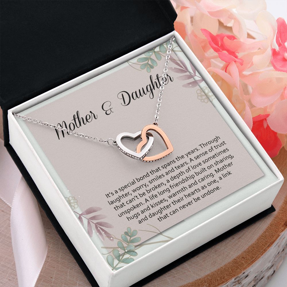 Mom Necklace Gifts for Mom from Daughter to Mom Gifts for Mothers Day from Daughter, To My Mom Necklace from Daughter to Mom Birthday Gifts Necklace with Message Card and Gift Box2245 Interlocking Hearts Necklace