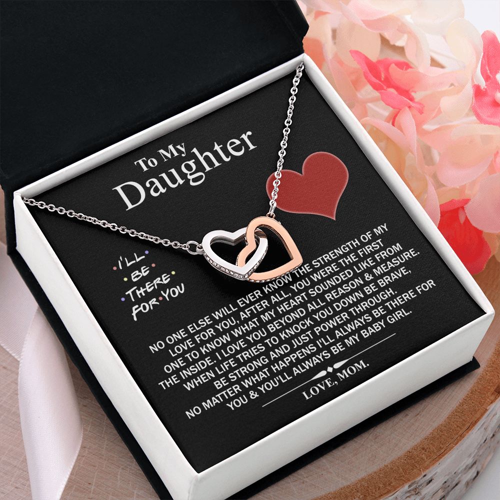 Mother Daughter Gift Ideas, To My Daughter Gift Necklace from Mom, Jewelry Pendant Present for Daughter, Birthday Christmas Gift Graduation Gifts for Daughters, Mother and Daughter Necklace 2138 Interlocking Hearts Necklace