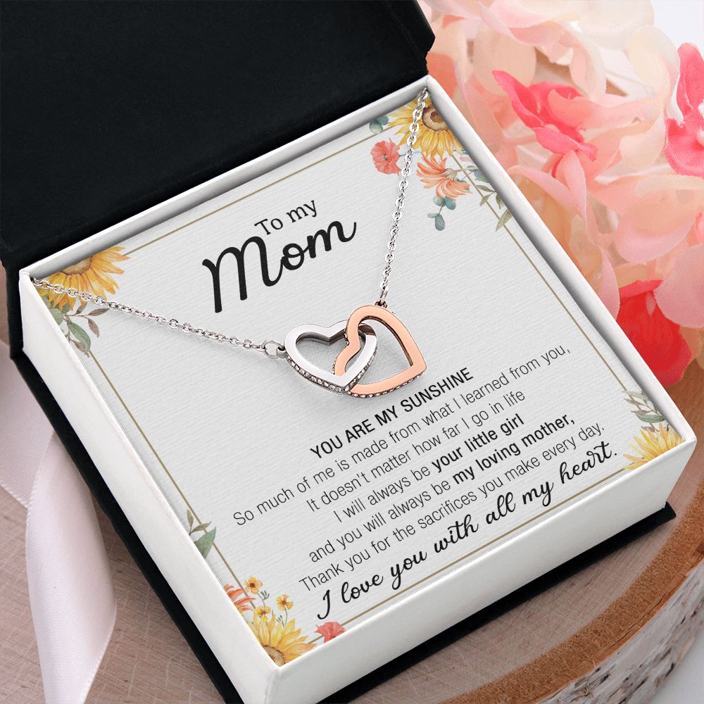 Mom Necklace Gifts for Mom from Daughter to Mom Gifts for Mothers Day from Daughter, To My Mom Necklace from Daughter to Mom Birthday Gifts Necklace with Message Card and Gift Box13 Interlocking Hearts Necklace