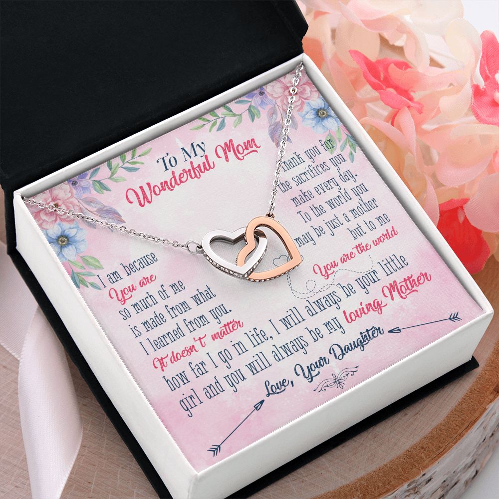To My Wonderful Mom Necklace Pendant Gift From Daughter Necklace Gift For To Mom Happy Mother's Day Mother In Law Gift On Birthday Anniversary Gift 30821 Interlocking Hearts Necklace