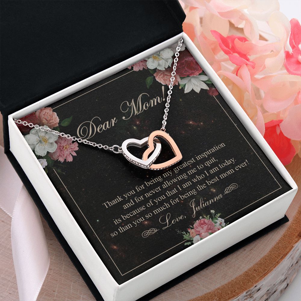 To My Mom Necklace, Gift For Mom On Mother's Day Thank You Mom Gifts From Kids Mom Julianna Interlocking Hearts Necklace