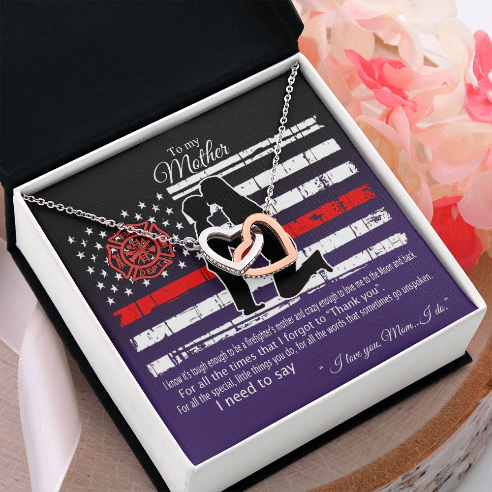 Mom Necklace Gifts for Mom from Daughter to Mom Gifts for Mothers Day from Daughter, To My Mom Necklace from Daughter to Mom Birthday Gifts Necklace with Message Card and Gift Box2233 Interlocking Hearts Necklace