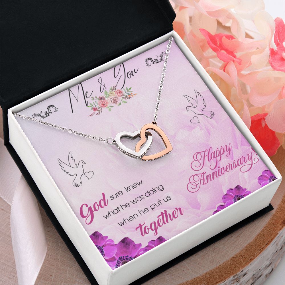 To My Wife Necklace, Wedding Anniversary Jewelry For Women, Necklace For Wife from Husband, Gift For Wife Birthday Gifts From Husband Necklace, Jewelry With Message Card In A Gift Box8 Interlocking Hearts Necklace