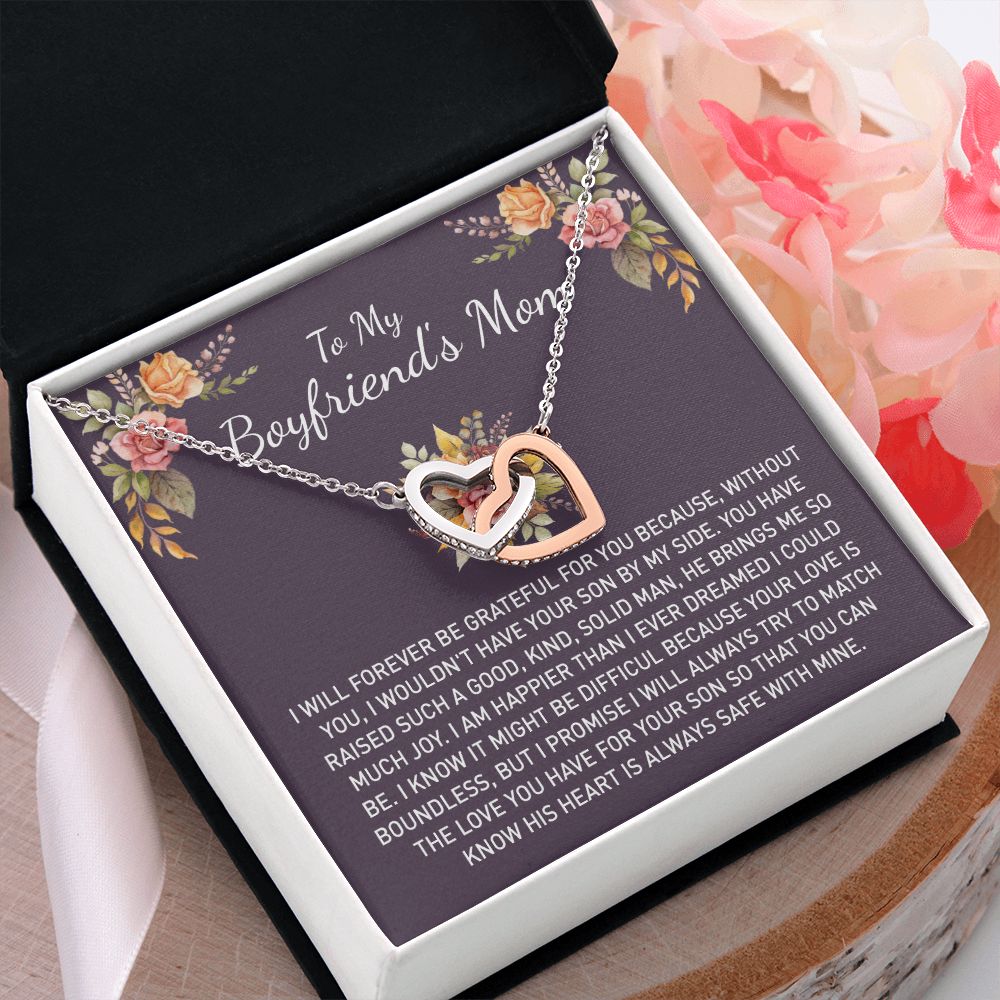 To My Boyfriends Mom Gift Necklace for Boyfriends Mom Gift Mother in Law Jewelry Gift Birthday Gift For Boyfriend's Mom Gift for Boyfriends Mom Gift for Boyfriend's Mom From Girlfriend Interlocking Hearts Necklace