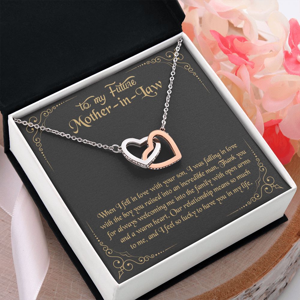 Mother in Law Necklace, Jewelry for Women, Future Mother in Law Gifts from Daughter in Law, Mother of Bride Gifts For Mother in Law, Birthday Gifts For Mother In Law From Daughter In Law10 Interlocking Hearts Necklace