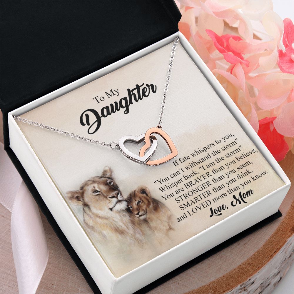 Mother Daughter Gift Ideas, To My Daughter Gift Necklace from Mom, Jewelry Pendant Present for Daughter, Birthday Christmas Gift Graduation Gifts for Daughters, Mother and Daughter Necklace 24 Interlocking Hearts Necklace