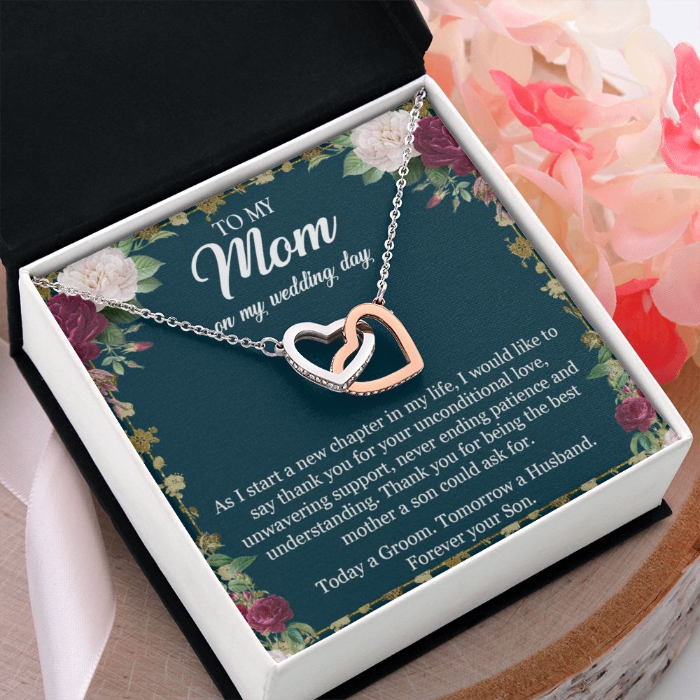 To My Mom Necklace, Gift For Mom, Mother's Day Gift from Daughter, Mom Jewelry Gift for Mothers Day, Birthday Gift for Mother, Moms Gift from Daughter Son, Necklace for Mom Mother 3 Interlocking Hearts Necklace