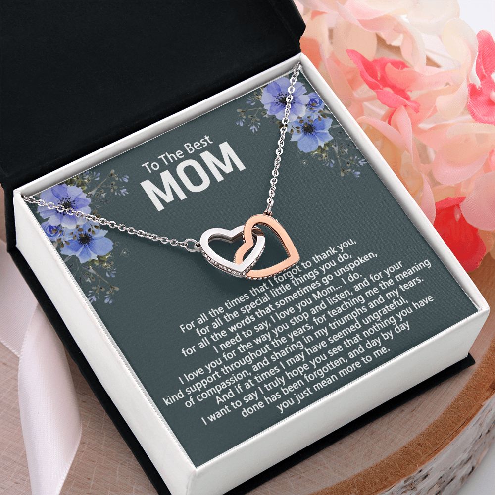To The Best Mom Love Knot Necklace Gift For Mom On Mother's Day Interlocking Hearts Necklace