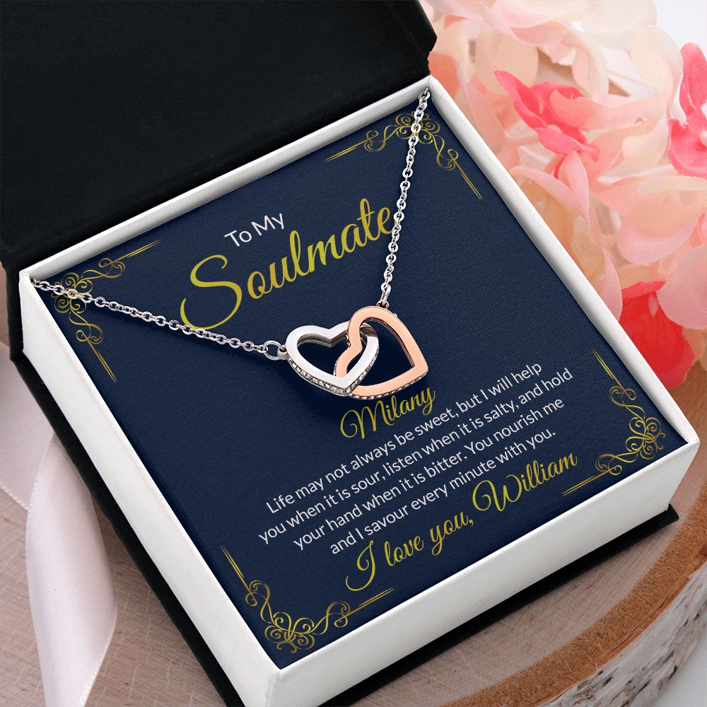 Soulmate Necklace Gift For Her, To My Soulmate Necklace, Love Necklace Gifts For Her, Soulmate Gift, Soulmate Jewelry, Jewelry Gift Her Interlocking Hearts Necklace