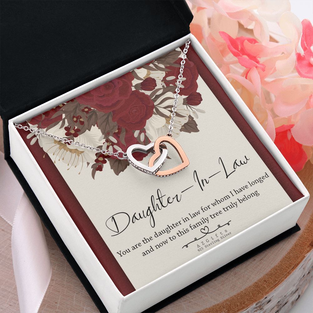 Daughter In Law Gifts Ideas, Daughter In Law Necklace, Gifts For Future Daughter In Law, Daughter In Law Birthday Gifts, Daughter-in-law Gifts From Mother In Law, Birthday Gifts For Daughter7 Interlocking Hearts Necklace