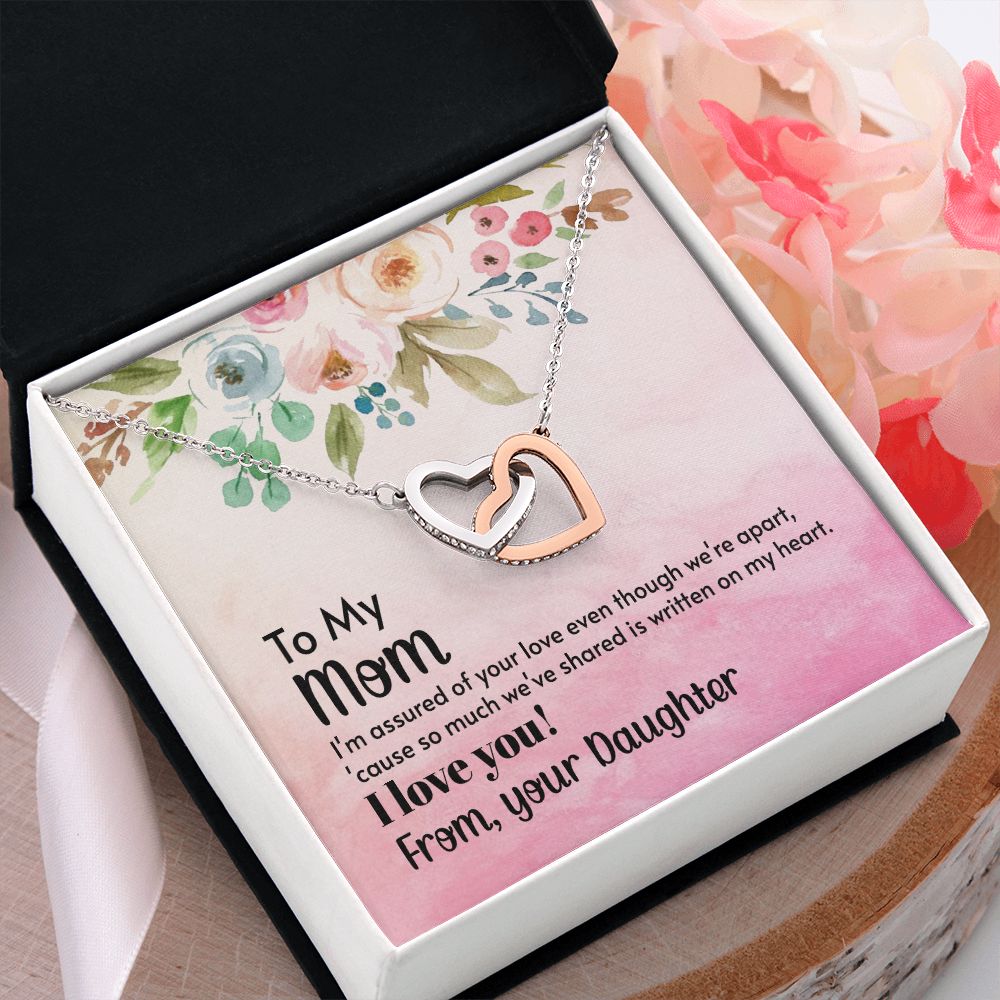 To My Mom Necklace, Gift For Mom, Mother's Day Gift from Daughter, Mom Jewelry Gift for Mothers Day, Birthday Gift for Mother, Moms Gift from Daughter Son, Necklace for Mom Mother 21 Interlocking Hearts Necklace