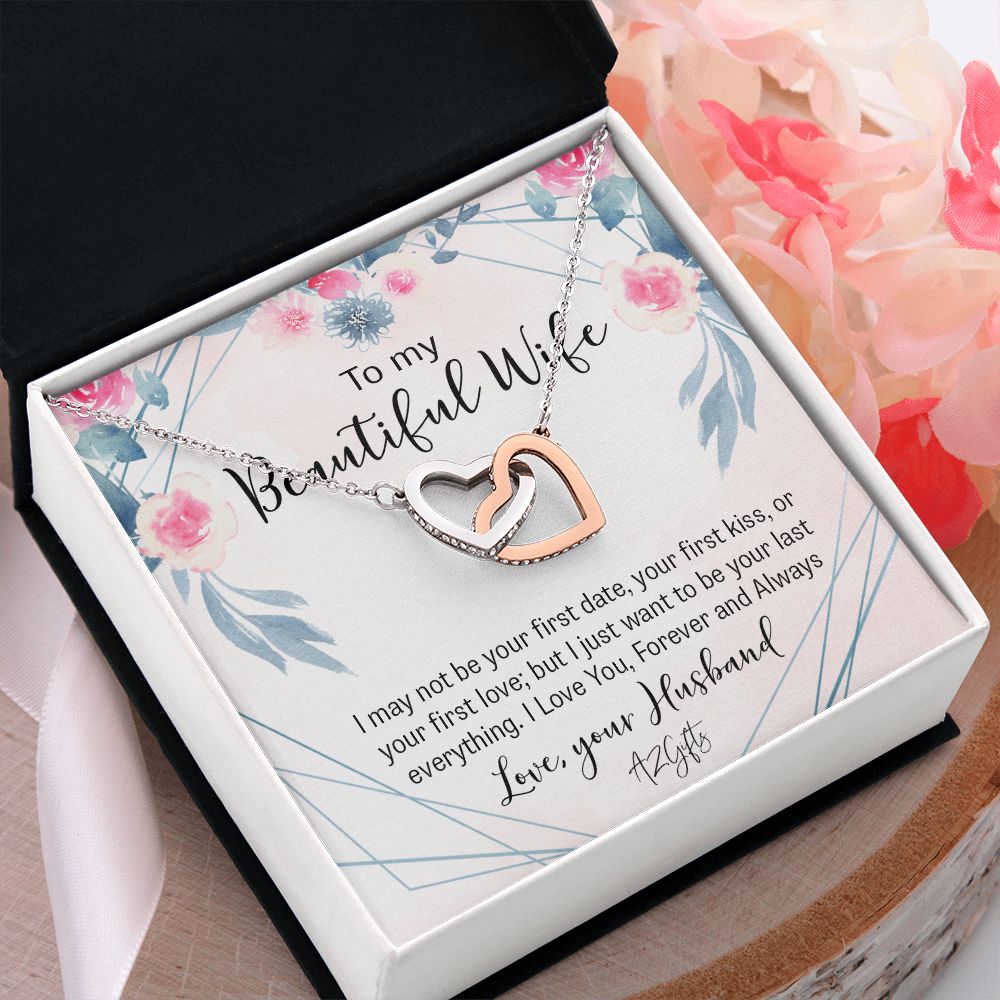 To My Beautiful Wife Necklace, Wedding Anniversary Jewelry For Women, Necklace For Wife from Husband, Gifts For Wife Birthday Gifts Necklace, Jewelry With Message Card In A Gift Box