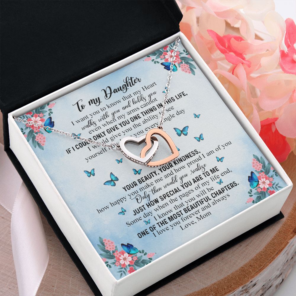 To My Daughter Gift From Mom Mother Day Gift For Daughter Jewelry for Daughter Interlocking Hearts Necklace
