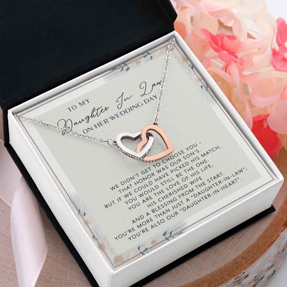 Wedding Gift From mother On Wedding Day To My Daughter-in-law Wedding Day Interlocking Hearts Necklace