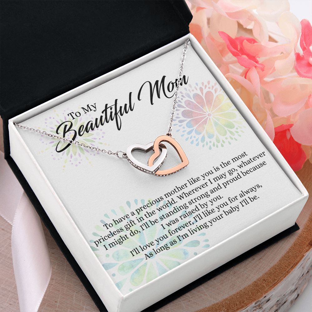 To My Mom Necklace, Gift For Mom, Mother's Day Gift from Daughter, Mom Jewelry Gift for Mothers Day, Birthday Gift for Mother, Moms Gift from Daughter Son, Necklace for Mom Mother 4 Interlocking Hearts Necklace