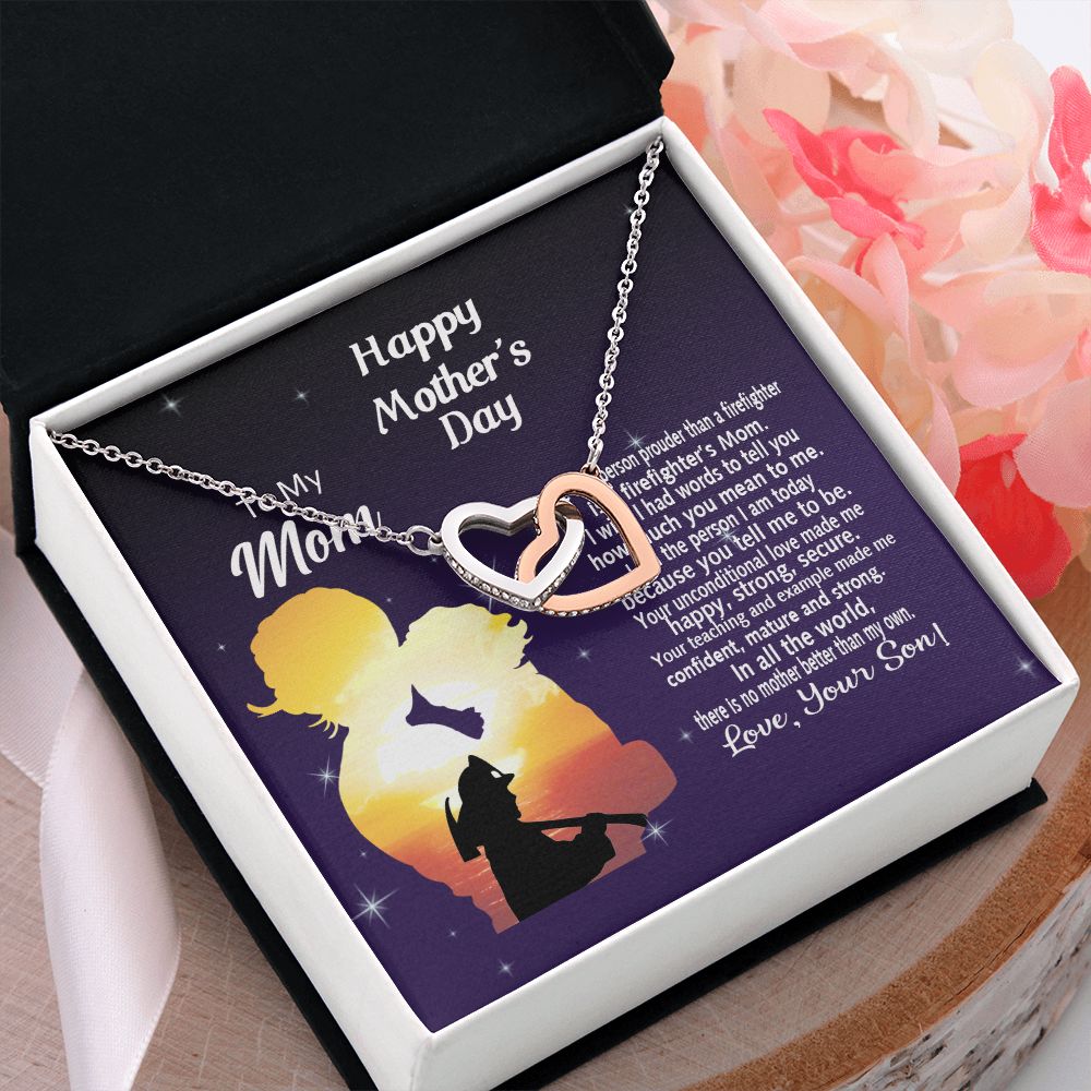 Mom Necklace Gifts for Mom from Daughter to Mom Gifts for Mothers Day from Daughter, To My Mom Necklace from Daughter to Mom Birthday Gifts Necklace with Message Card and Gift Box14 Interlocking Hearts Necklace