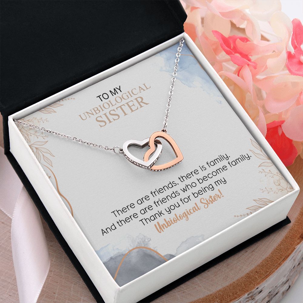 Best Friend Necklace For Unbiological Sister Soul Sister Gift Bestie Birthday Interlocking Hearts Necklace