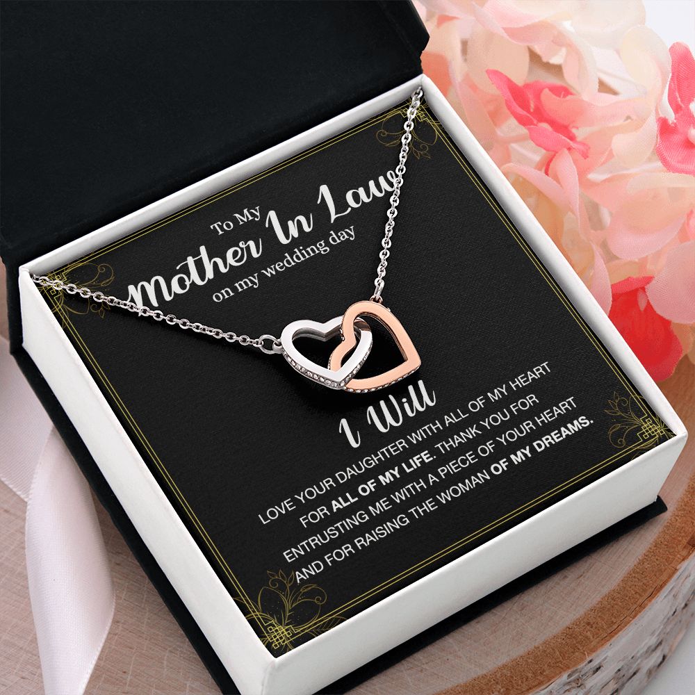 Mother Of The Bride Gift From Groom, Mother In Law Gift on Wedding Day from Groom, Gifts for Mother of the Bride, Future Mother-In-Law Interlocking Hearts Necklace