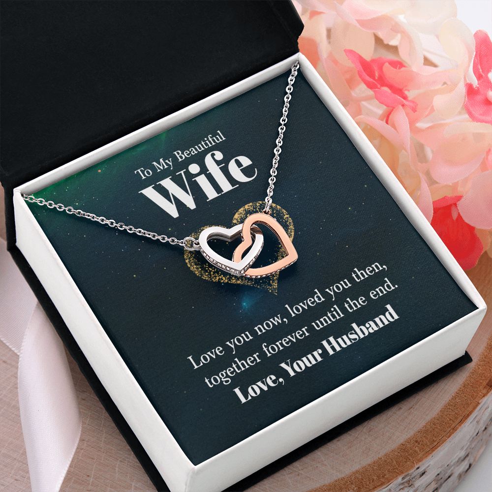 To My Beautiful Wife Necklace, Wedding Anniversary Jewelry For Women, Necklace For Wife from Husband, Gifts For Wife Birthday Gifts Necklace, Jewelry With Message Card In A Gift Box