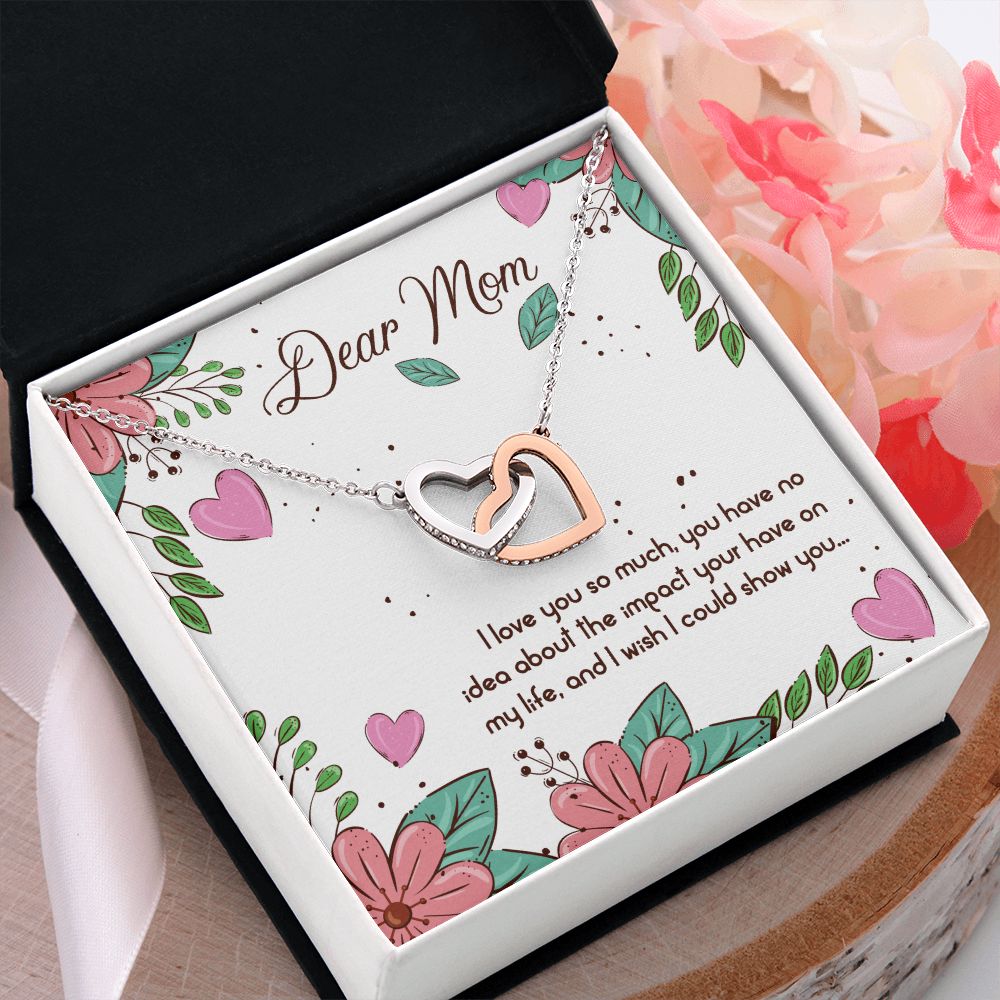 To My Dear Mom Necklace Pendant Gift From Daughter Or Son Necklace For To Mommy, Mother, Mother In Law Gift On Birthday, Anniversary Holiday Gift 30821 Interlocking Hearts Necklace