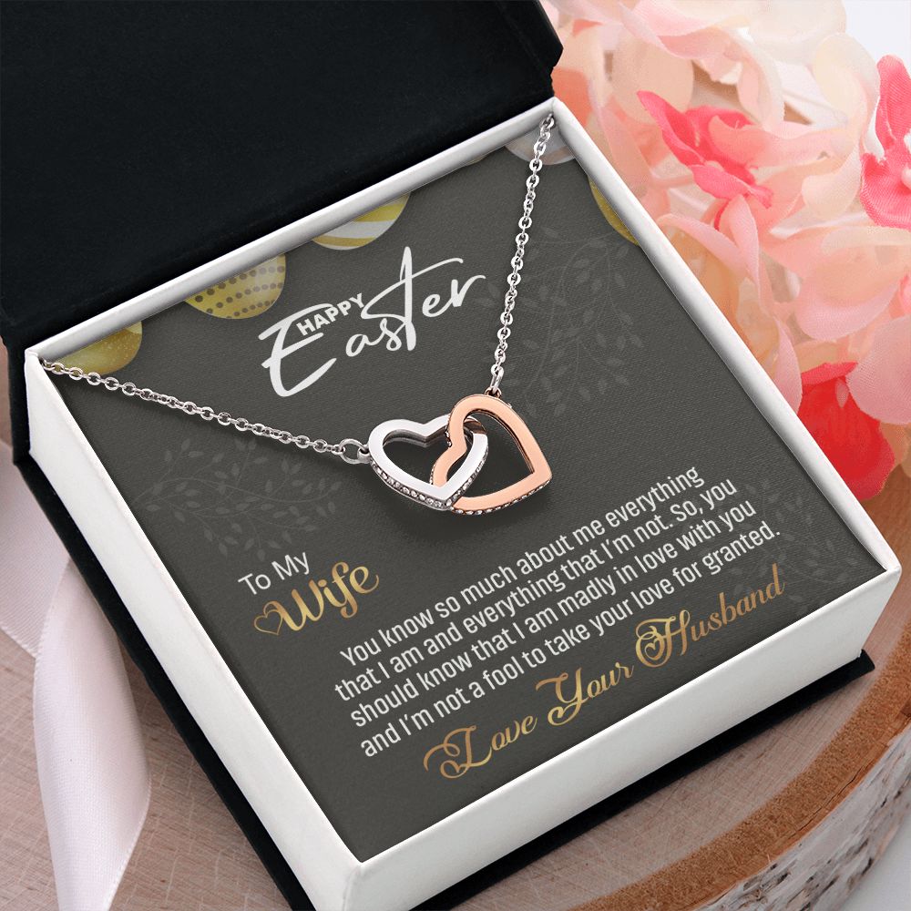 To my Wife Love Knot Necklace, Easter Gift for Wife Necklace, Easter Necklace Interlocking Hearts Necklace