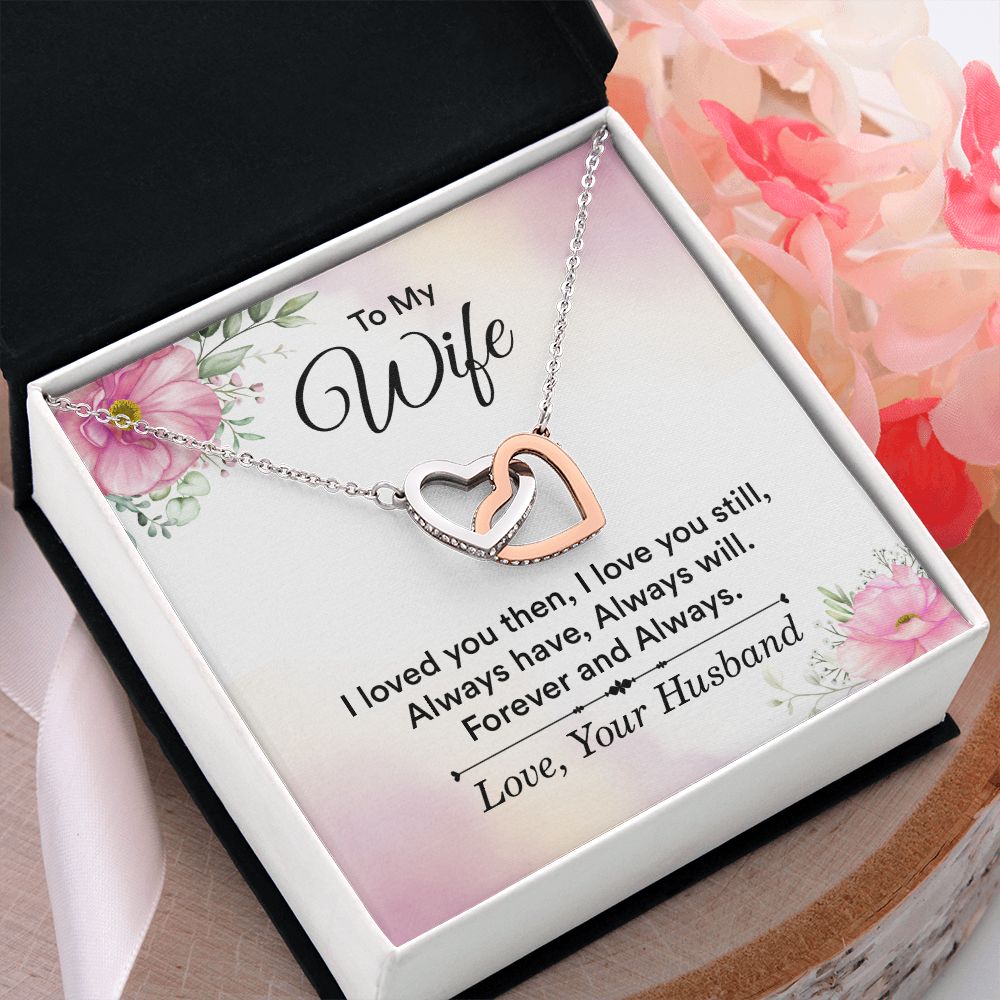 Birthday Gifts For Wife, Necklace Gifts For Wife From Husband, To My Wife Jewelry For Women , To My Wife Necklace  from Husband Wedding Anniversary Present For Wife, Beautiful Wife Jewelry Christmas27 Interlocking Hearts Necklace