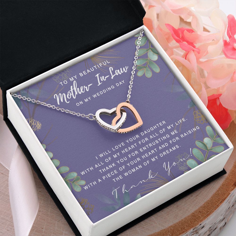 Mother in Law Necklace, Jewelry for Women, Future Mother in Law Gifts from Daughter in Law, Mother of Bride Gifts For Mother in Law, Birthday Gifts For Mother In Law From Daughter In Law8 Interlocking Hearts Necklace