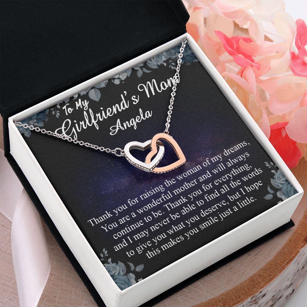 To My Girlfriends Mom Gift Mother's Day Gift for Girlfriend's Mom Necklace Gift Angela Interlocking Hearts Necklace